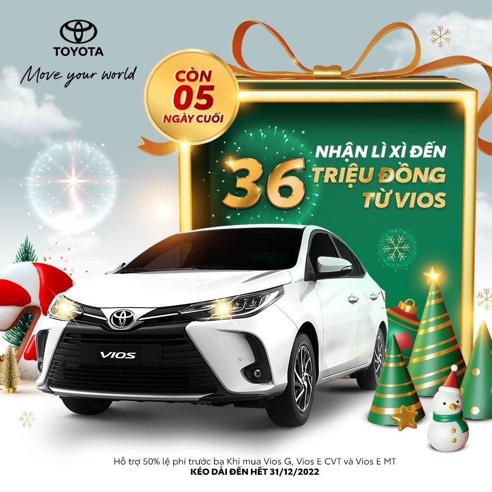 Chương trình khuyến mại - “Vui giáng sinh, ưu đãi đỉnh cùng Toyota Vios” cho khách hàng mua xe tháng 12/2022