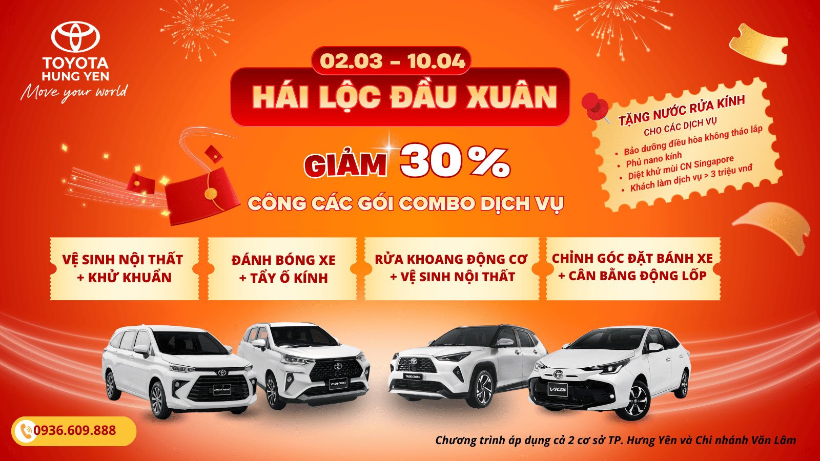 HÁI LỘC ĐẦU XUÂN – ƯU ĐÃI DỊCH VỤ ĐẾN 30% TẠI TOYOTA HƯNG YÊN