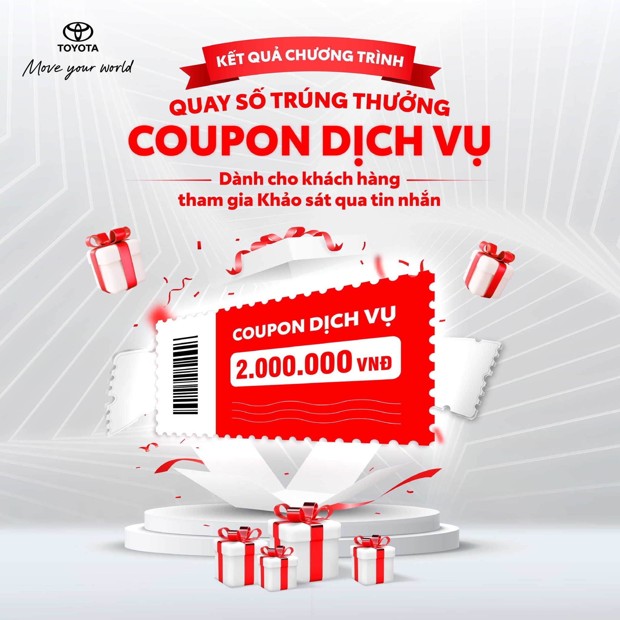 KẾT QUẢ CHƯƠNG TRÌNH QUAY SỐ TRÚNG THƯỞNG COUPON DỊCH VỤ CHO KHÁCH HÀNG LÀM KHẢO SÁT QUA TIN NHẮN