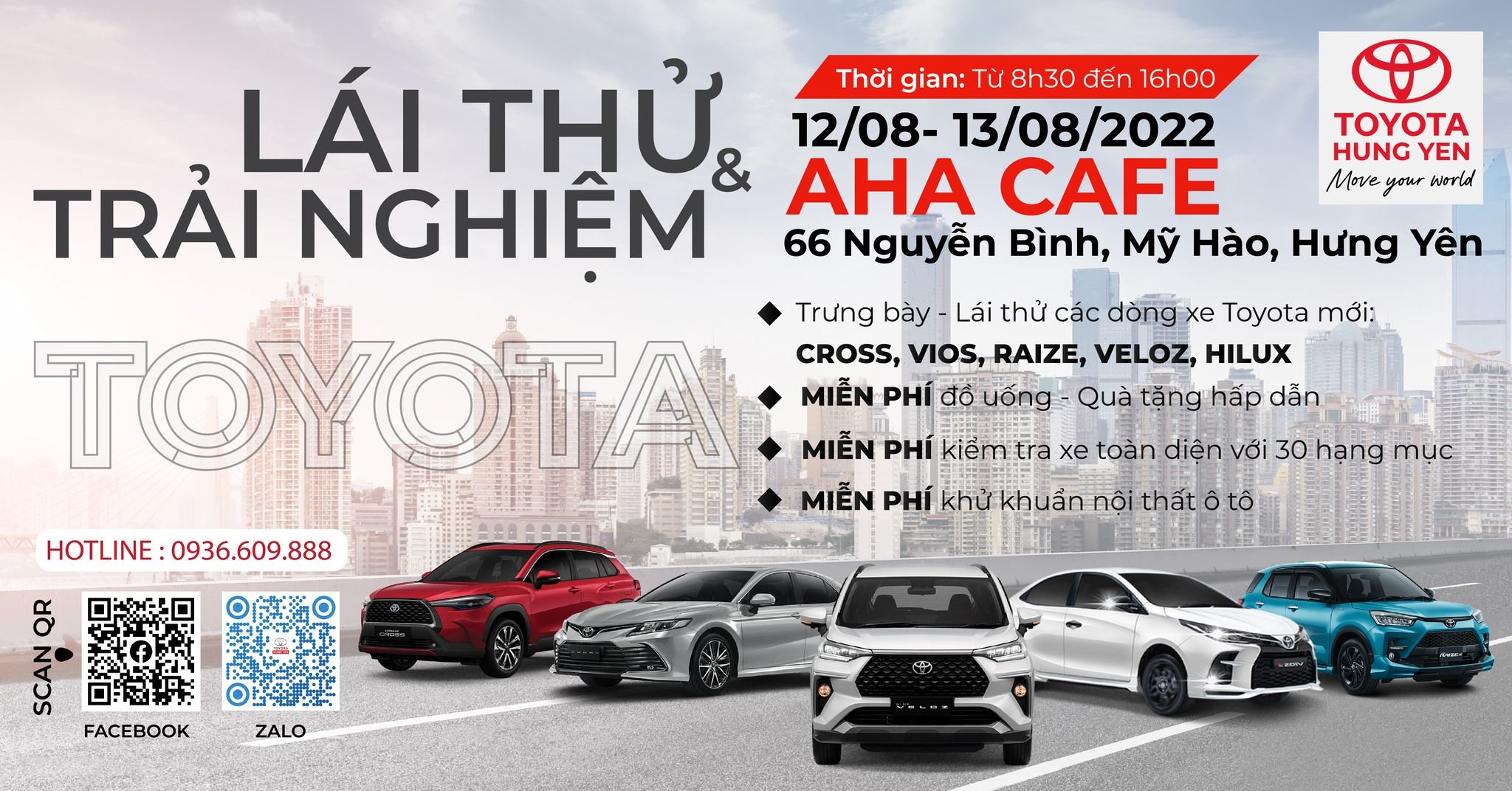 LÁI THỬ & TRẢI NGHIỆM CÙNG TOYOTA HƯNG YÊN TẠI AHA CAFE MỸ HÀO