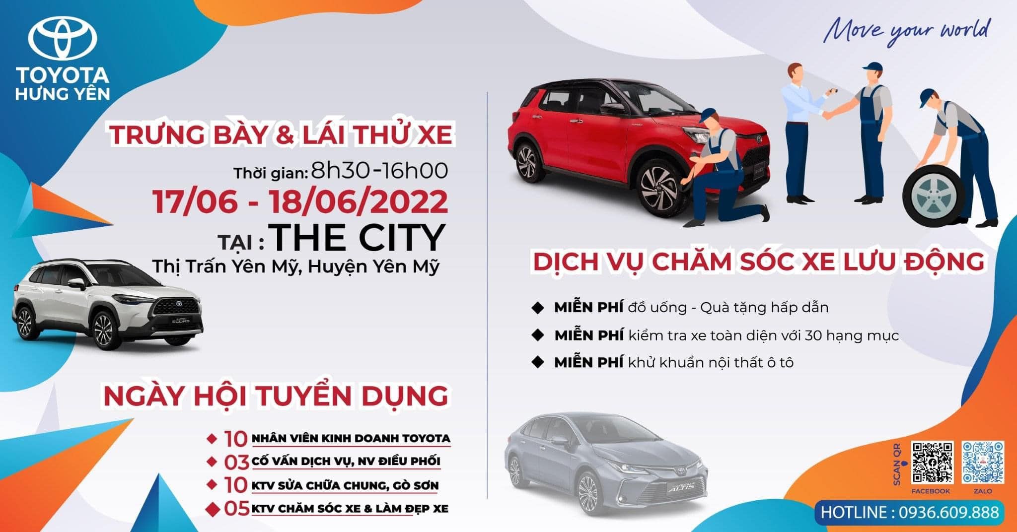 NGÀY HỘI LÁI THỬ - CHĂM SÓC XE- TUYỂN DỤNG TOYOTA HƯNG YÊN