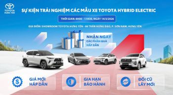 SỰ KIỆN TRẢI NGHIỆM CÁC DÒNG XE TOYOTA HYBRID & NHẬN QUÀ HẤP DẪN TẠI TOYOTA HƯNG YÊN